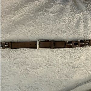 Women’s grey and silver Berge Italian belt